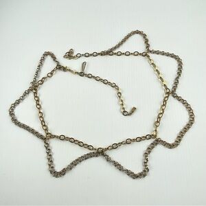 Vintage 80's Chain Belt Mixed Metals 31 inch max.